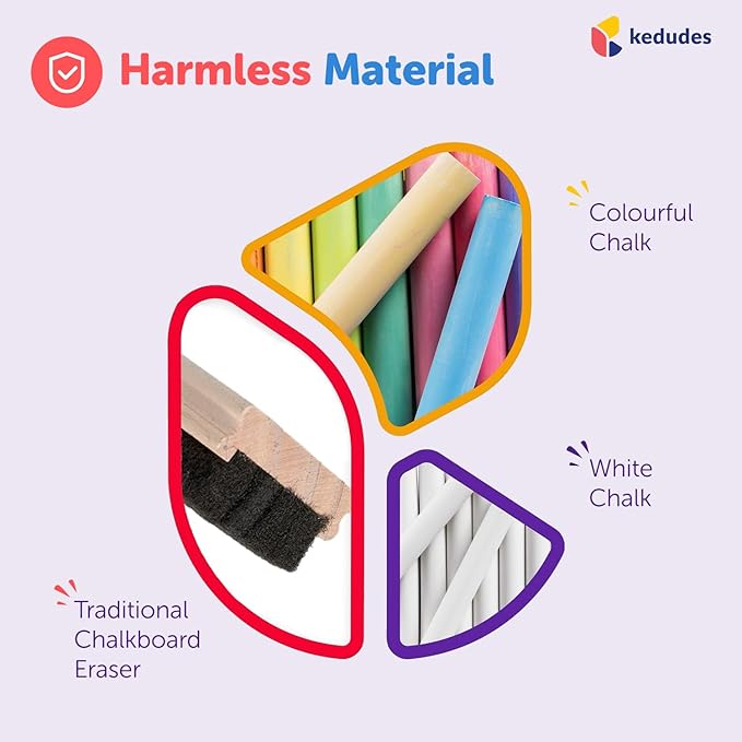 Kedudes Dustless Chalk with Eraser, 24pk - Image 9