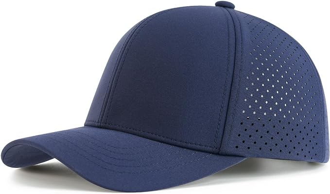 VOBOOM Men Quick Dry Baseball Cap Laser Cut Mesh Ball Curved Brim Snapback Hat