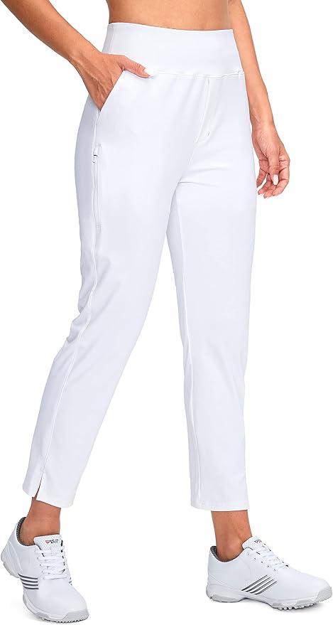 YYV Women's Golf Pants Stretch Work Ankle Pants High Waist Dress Pants with Pockets for Yoga Business Travel Casual