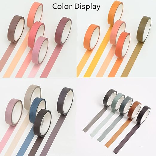 20 Rolls Washi Tape Set, 10 mm x 5m Decorative Colored Masking Tapes - Image 2
