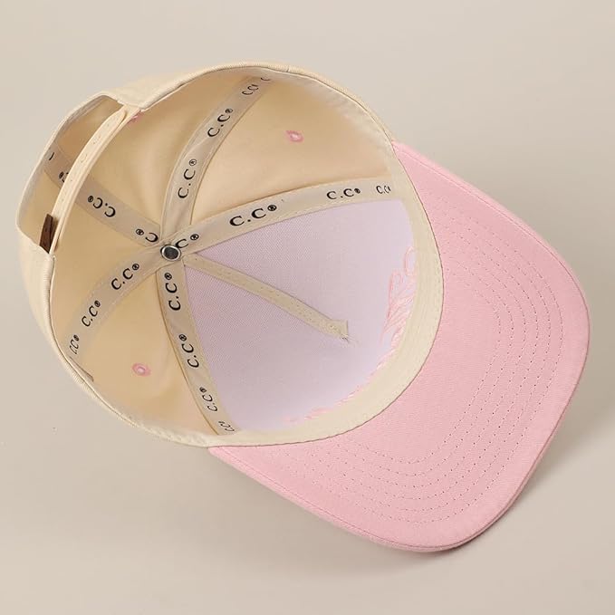 MIRMARU Two-Tone Vintage Canvas Trucker Hats for Men & Women, Adjustable Size Baseball Caps with Trendy Embroidered Design