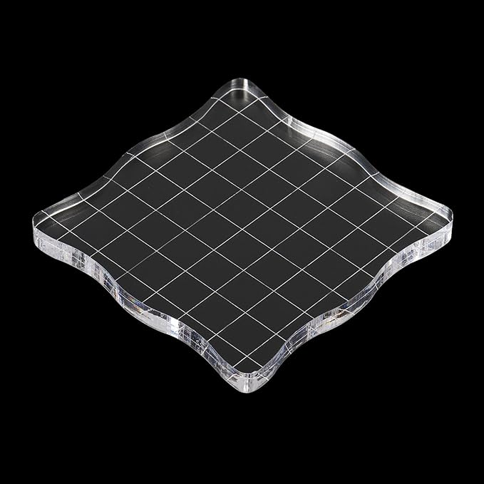 PATIKIL 3" x 3" Acrylic Stamp Block, 2 Pack Clear Stamping Block - Image 4