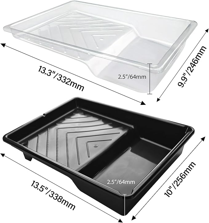 6 Pack Paint Tray Liners 7 Inch, 3 Heavy-Duty Plastic Trays - Image 2