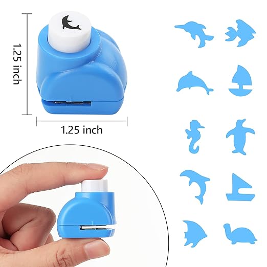 LOVEINUSA 10-Piece Sea Animal Shaped Craft Punch Set - Image 2