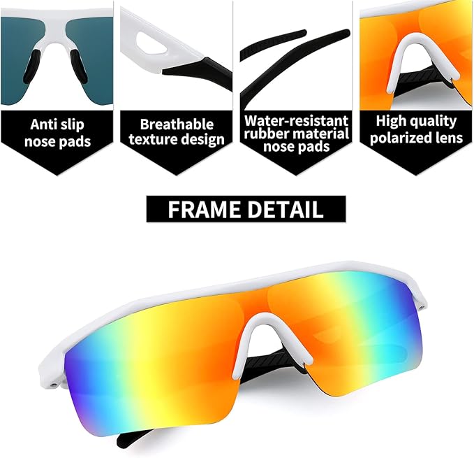 FEISEDY Kids Teens Baseball Polarized Sunglasses Sports TR90 Frame Boys Girls Cycling B2454