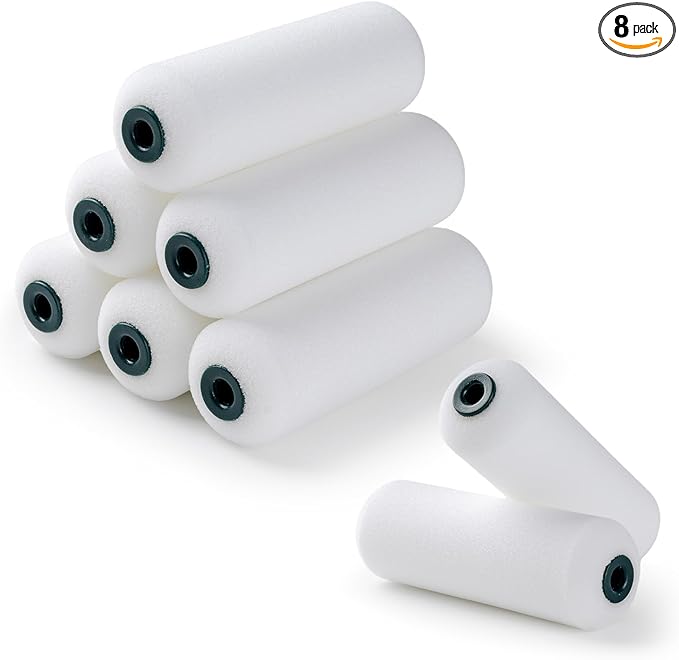 Foam Paint Roller, 8 Pack, 4 Inch Small Paint Roller Kit by CoatProTwools