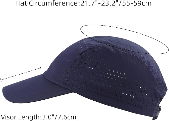 Connectyle Men's Breathable Run Hat Quick Dry Reflective Sport Cap Adjustable Lightweight Baseball Hat Unstructured Design