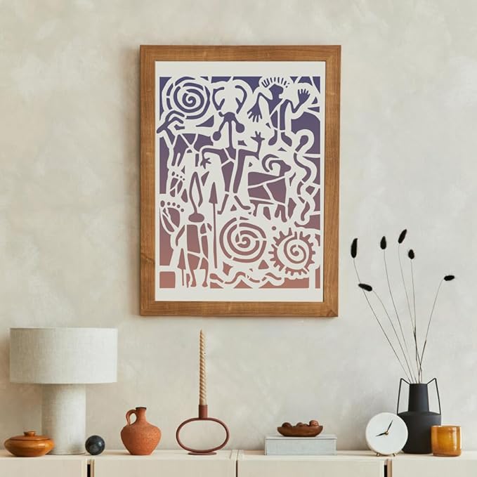 Stencils for Crafts Reusable Texture Stencils Geometric Stencil for Painting on - Image 3