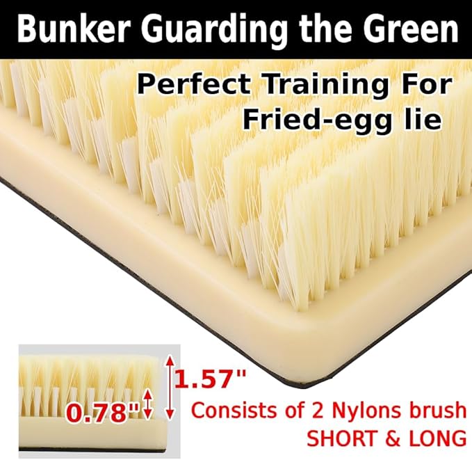 Japard Golf Practice Mat Bunker with Handle Dual Mode Sand Trap Trainer with Shallow & Deep Pit Simulation, 15.5" x 11.6'' Portable Hitting Mat for Indoor Outdoor Gift