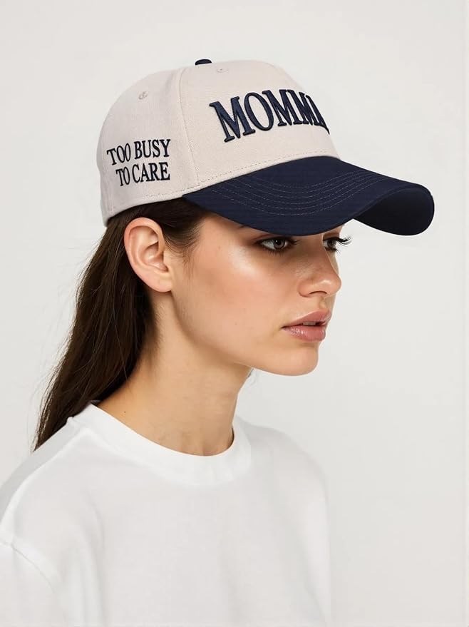Women’s Mommin Trucker Hat – Vintage Two-Tone Ponytail Baseball Cap, Embroidered Adjustable Hat, Great Gift for Mom & Women