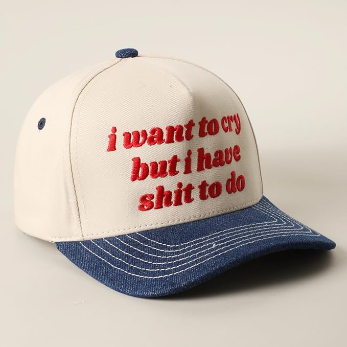 MIRMARU Two-Tone Vintage Canvas Trucker Hats for Men & Women, Adjustable Size Baseball Caps with Trendy Embroidered Design
