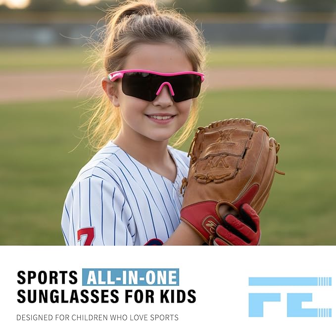 FEISEDY Kids Teens Baseball Polarized Sunglasses Sports TR90 Frame Boys Girls Cycling B2454