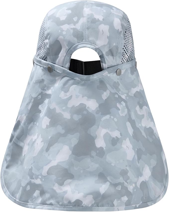 BASSDASH UPF 50+ Foldable Fishing Hat Baseball Cap with Removable Neck Flap Portable for Men Women Golf Hiking