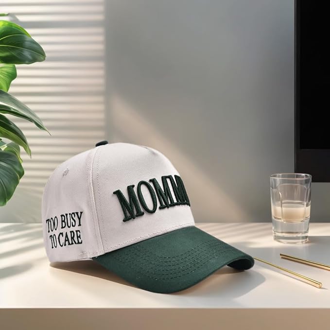 Women’s Mommin Trucker Hat – Vintage Two-Tone Ponytail Baseball Cap, Embroidered Adjustable Hat, Great Gift for Mom & Women