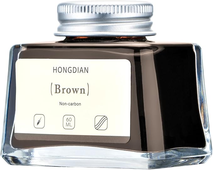 Asvine Hongdian Fountain Pen Bottled Ink Brown, 60ml Fountain Pen Ink Bottled - Image 5