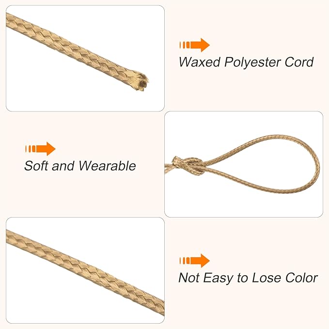 MECCANIXITY Waxed Cord 1mm Waxed Polyester Cord 175 Yard Wax String - Image 3