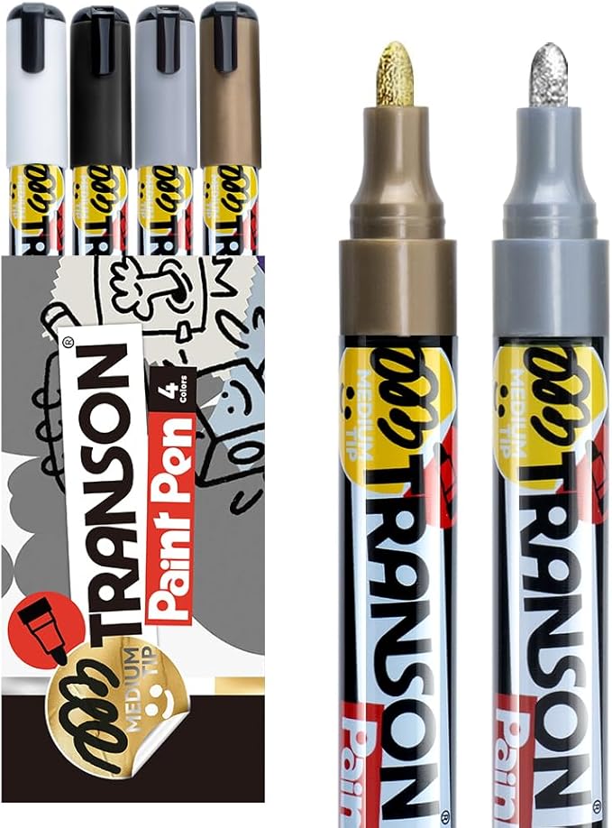 TRANSON 4 Colors Permanent Paint Markers by Transon