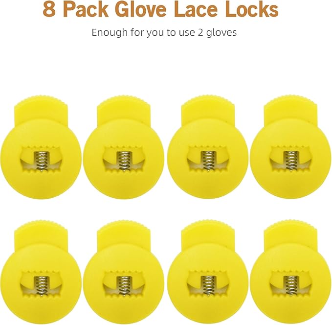 AliBall Glove Locks, Lace Locks for Baseball Glove 8 Pack, Never Need Thying Knots Again, Strong Elasticity, Made Plastic and Springs, Fits All Gloves, Baseball Gloves Accessories
