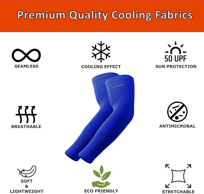 YQXCC 4 Pairs Arm Sleeves, Cooling UV Sun Protection Sports Compression Sleeves for Men Women, Golf Basketball Arm Sleeves