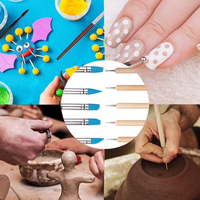 Clay Tools for Pottery Ceramic Sculpting, Yagugu 25Pcs Basic Wood Ceramics - Image 4