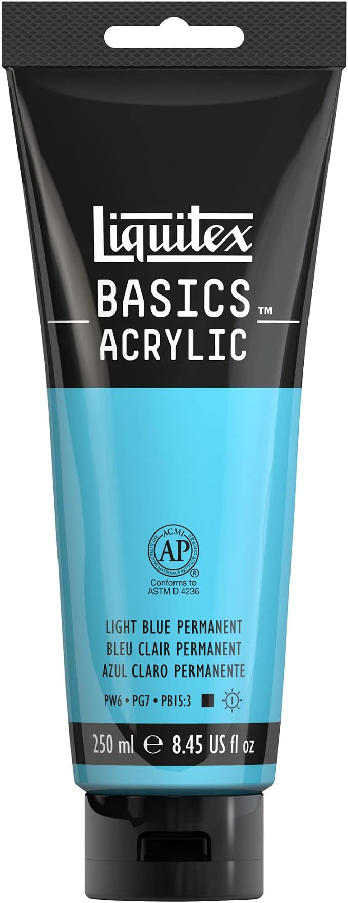 Liquitex BASICS Acrylic Paint, 250ml Tube, Light Blue Permanent by Liquitex
