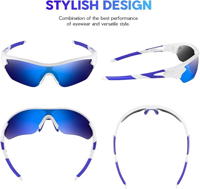 BEACOOL Polarized Sports Sunglasses for Men Women Youth Baseball Cycling Running Driving Fishing Golf Motorcycle TAC Glasses