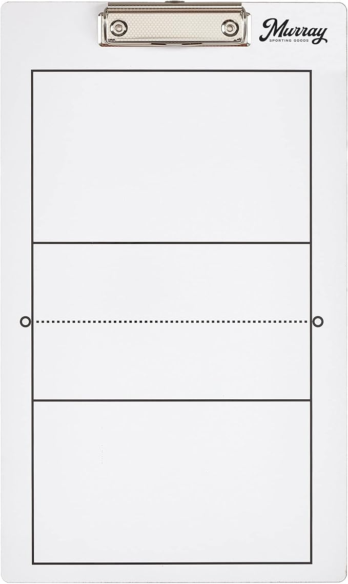 Murray Sporting Goods Dry Erase Coaches Clipboard | Double-Sided Dry Erase White Board