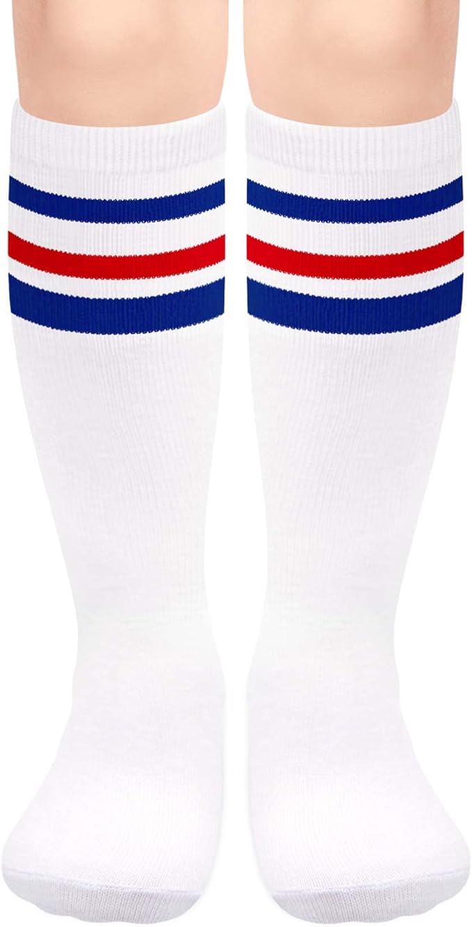 Olreco 1 Pack Toddler Kids Youth Soccer Socks Girls Boys Baseball Socks Youth Knee High Softball Football Accessories Cotton