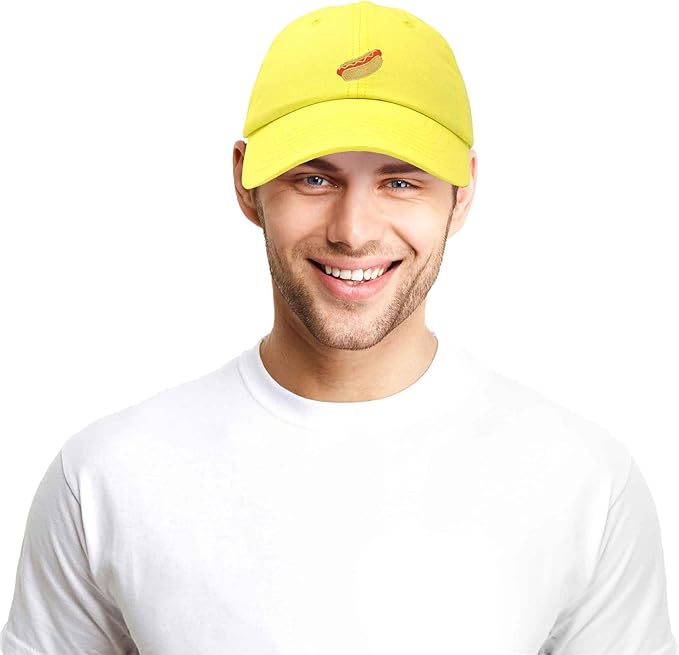 DALIX Hot Dog Hat Embroidered Mens Womens Baseball Cap