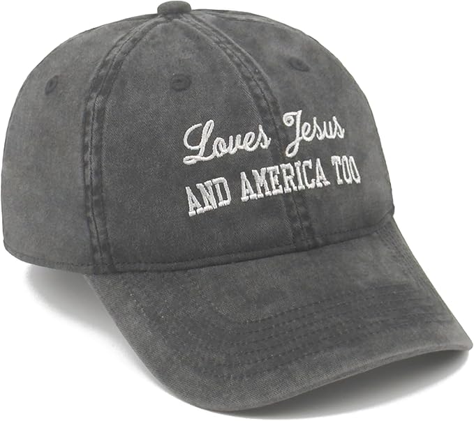 Faith Christian Patriotic Embroidered Baseball Cap, Vintage Cotton Dad Hat for Men Women, Birthday