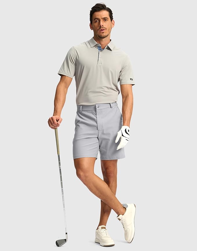 G Gradual Men's Golf Dress Shorts 5"/ 7"/ 9" Stretch Casual Work Flat Front Shorts for Men with 3 Pockets Quick Dry