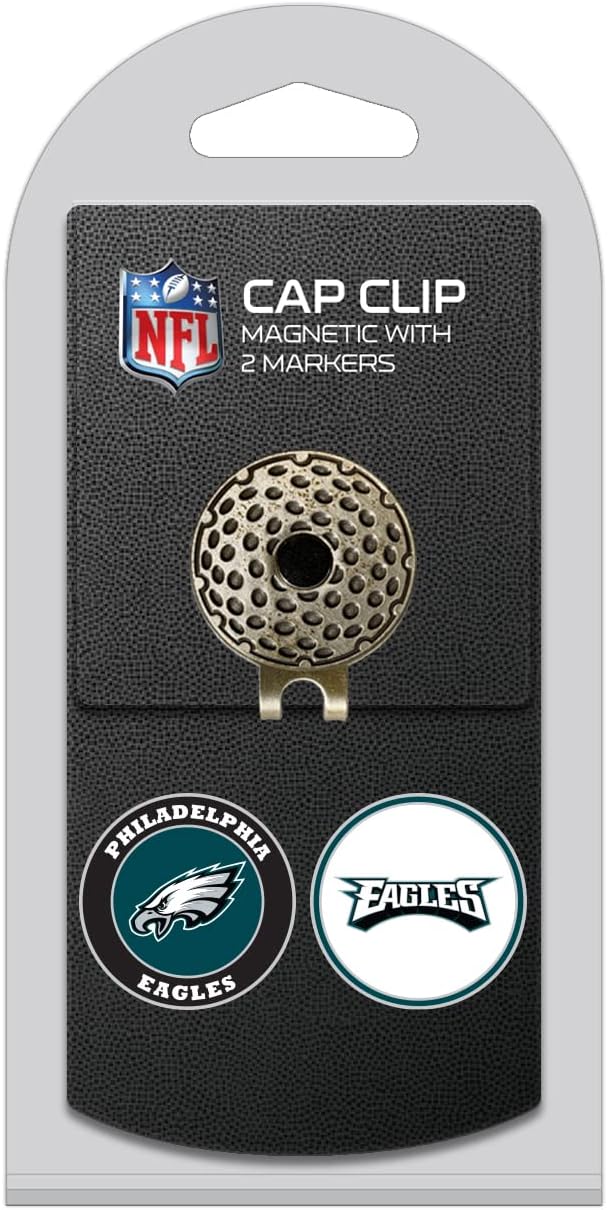 Team Golf NFL Golf Cap Clip with 2 Removable Double-Sided Enamel Magnetic Ball Markers, Attaches Easily to Hats