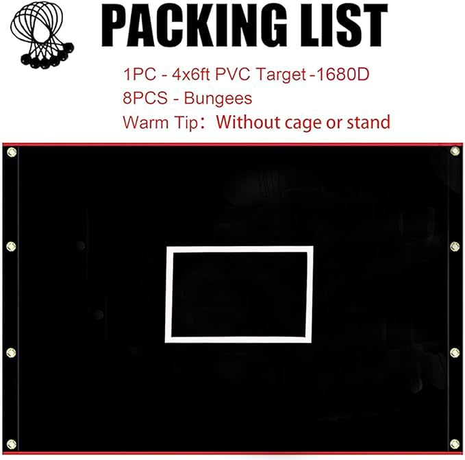 Batting Cage Backstop with Strike Zone Heavy Duty PVC Coated Oxford Fabric Vinyl Baseball Backstops with Catcher Softball Pitcher Training Equipment Aid