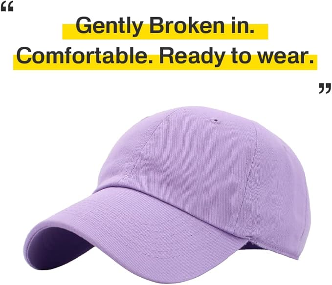 KBETHOS Classic Unisex Cotton Adjustable Low Crown Baseball Cap – Plain Dad Hat