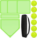 Mototo Rollable Baseball Base for Yard Practice Kit, 5 Baseball Home Plate Rubber Base with 6 Practice Soft Balls & Black Storage Bag, Throw Down Home Plate for Backyard, School Kickball, Tball