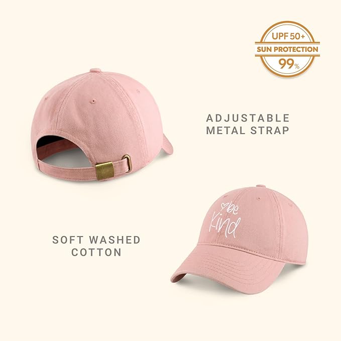 CHOK.LIDS Be Kind Trendy Womens Baseball Cap Unisex Fashion Cotton Polo Style Fun Inspirational Saying Seasonal Headwear