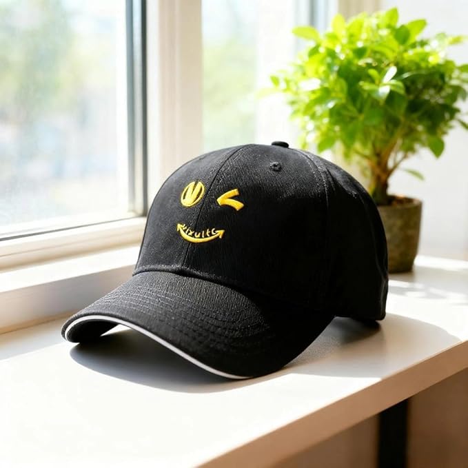 Embroidered Baseball Cap for Men Women, Breathable Cotton Adjustable Hat, Various Patterns for Casual Daily Outfits