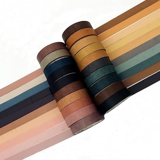20 Rolls Washi Tape Set, 10 mm x 5m Decorative Colored Masking Tapes by Esweny