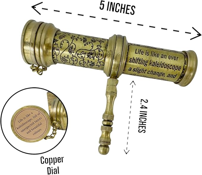 Handcrafted Brass Kaleidoscope – Vintage Nautical Collectible Gift - Image 2