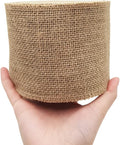 INSPIRELLE 4" Natural Burlap Fabric Roll 10 Yards Jute Ribbon by INSPIRELLE