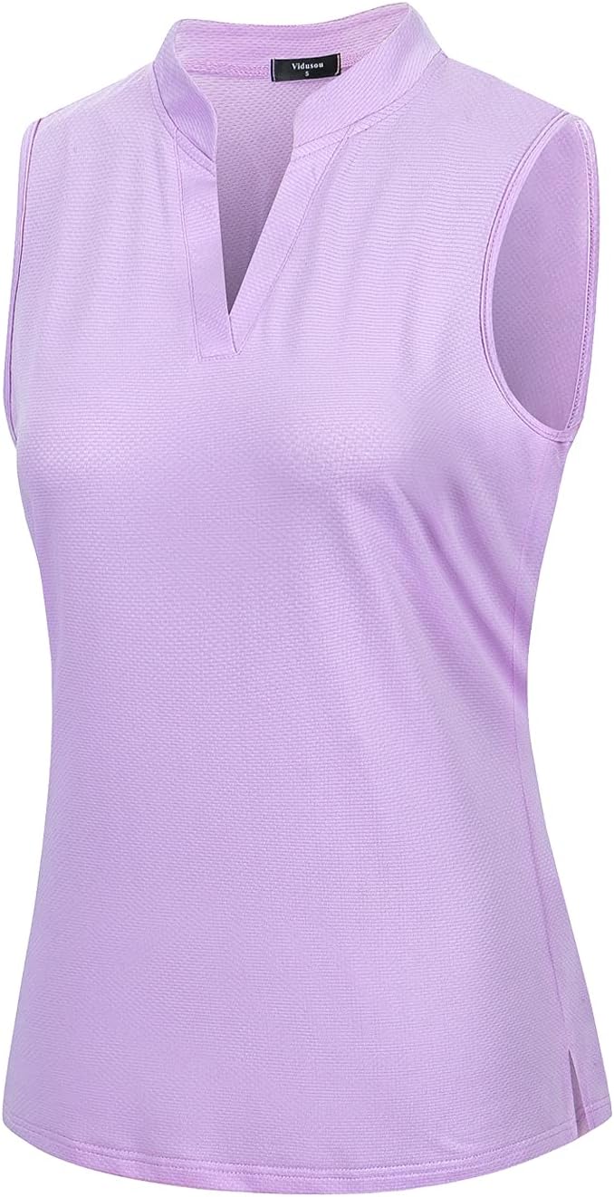 Womens Sleeveless V Neck Golf Polo Shirts