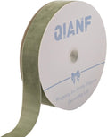 Vintage Sage Green Velvet Ribbon Christmas Ribbon by QIANF
