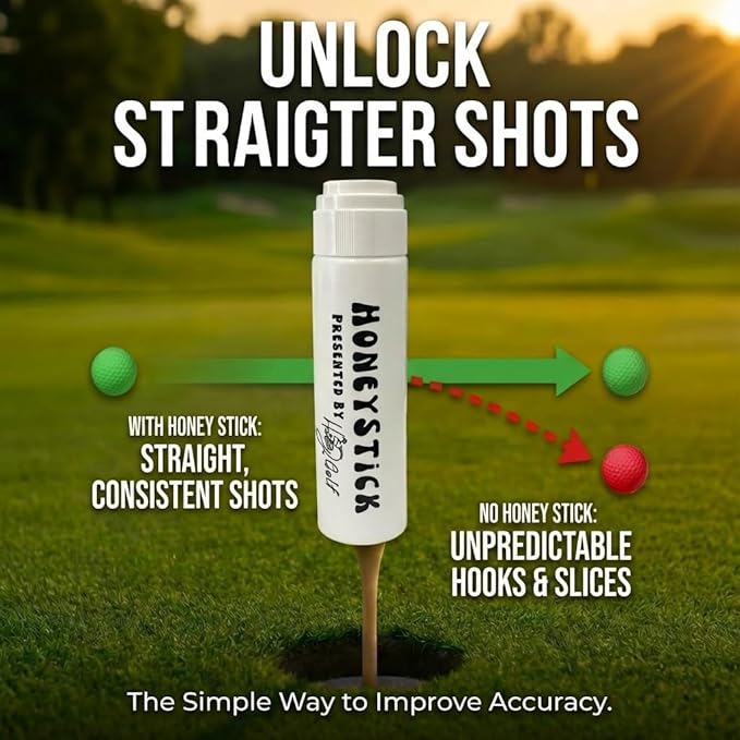 HoneyStick Anti Slice Gel for Golf Clubs - Anti-Hook Spin Reducer for Driver, Woods, Hybrids, Irons - Golf Accessories for Men - Golfers Must Haves & Essentials