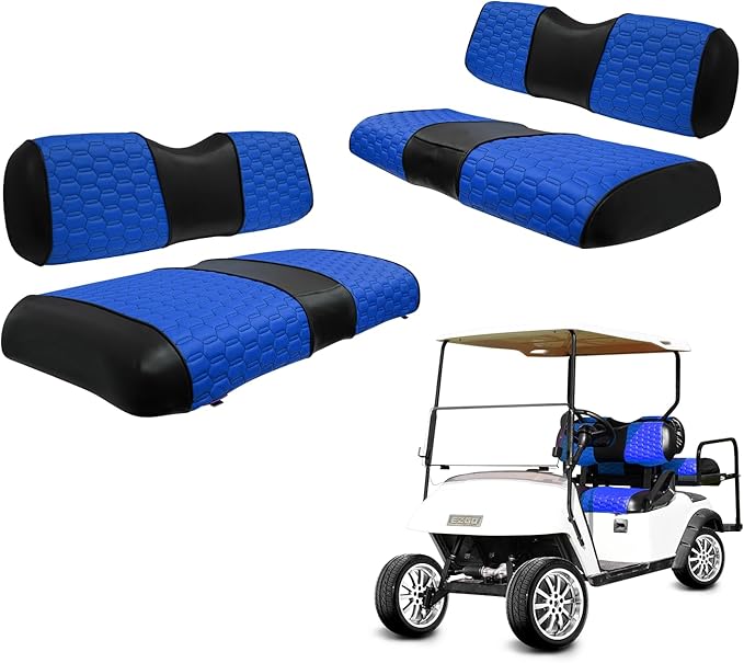 Golf Cart Seat Covers for EZGO TXT Club Car DS Gas or Electric OEM Regular Seat Cushion, No Staple, Golf Cart Vinyl Replacement Seat Cover