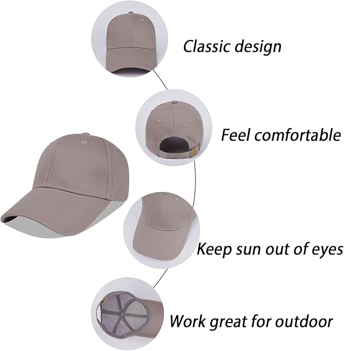 LANGZHEN Unisex Baseball Cap 100% Cotton Fits Men Women Washed Denim Adjustable Dad Hat