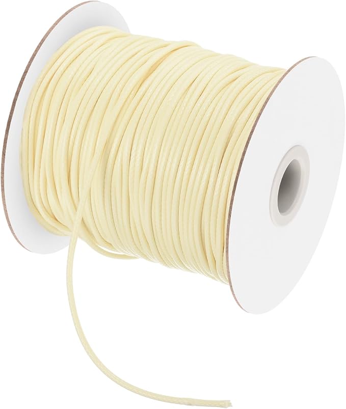 MECCANIXITY Waxed Polyester Cord 2mm 98 Yard Beige by MECCANIXITY
