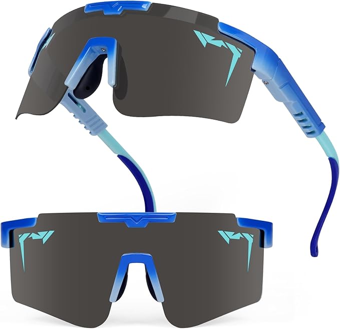 2-Sizes Kids Youth Baseball Sunglasses Men Women Vipers Sunglasses Softball Boys Girl True Polarization &UV Protection