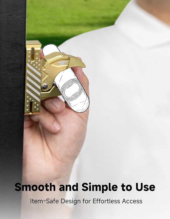 KEMIMOTO Magnetic Holder for Golf Cart, Universal Fit for 35-60 Ring, Powerful Magnetic Hold, Stylish Design, Gold