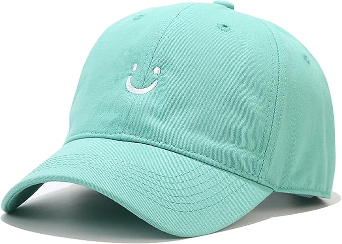 Umeepar Smile Face Baseball Cap for Women Men Adjustable Low Profile Unstructured Cotton Dad Hat