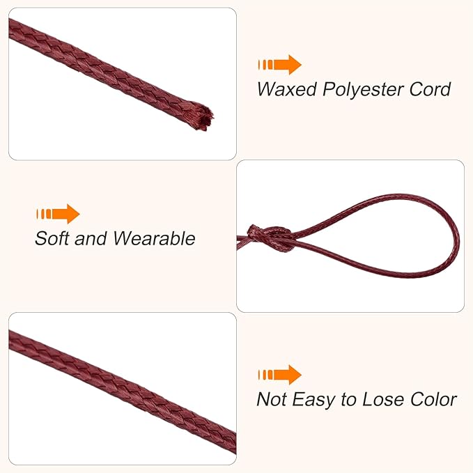 MECCANIXITY Waxed Cord 1mm Waxed Polyester Cord 175 Yard Wax String - Image 3